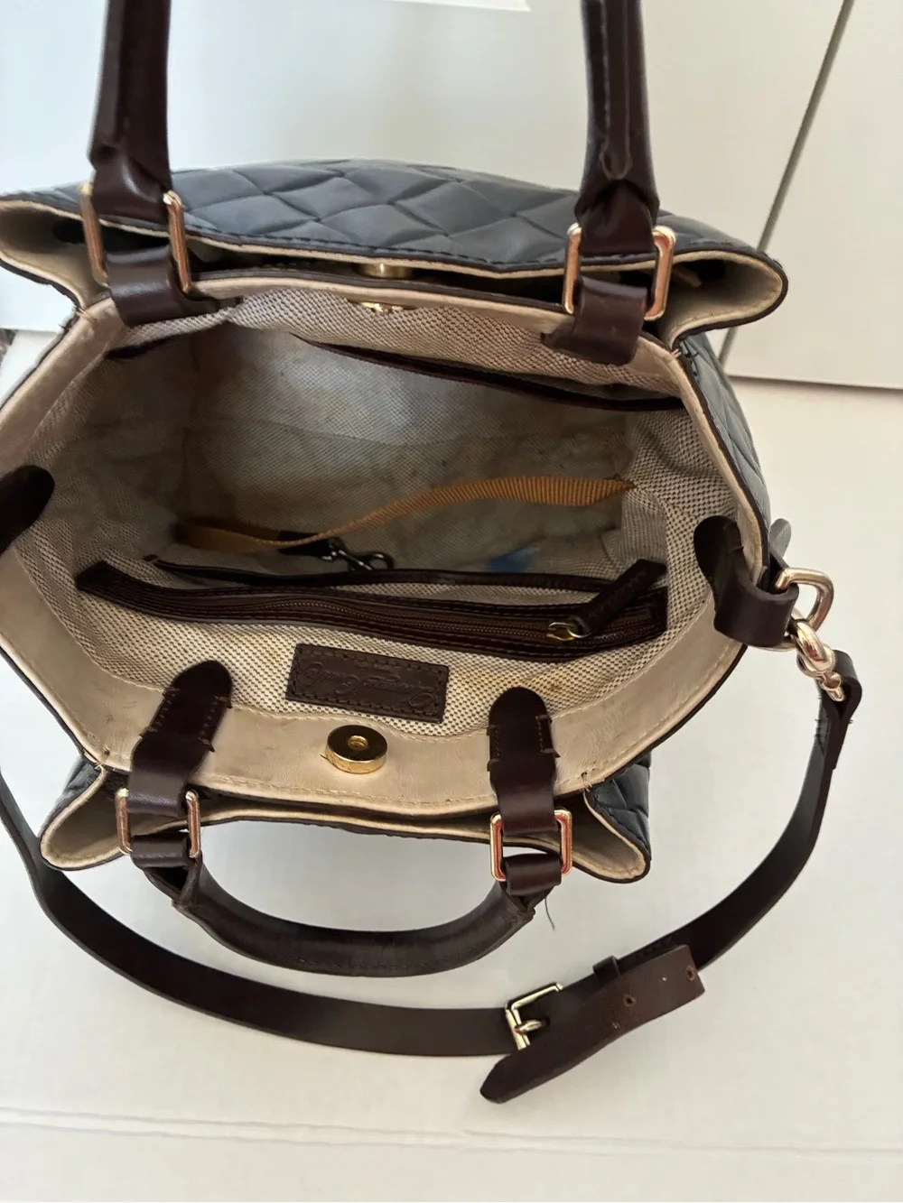 Dooney & Bourke Black Quilted Leather Satchel